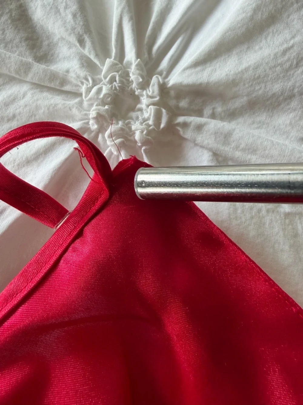 La Senza Red Satin Nightgown Slip Double Strap Keyhole Y2K - Picture 6 of 9